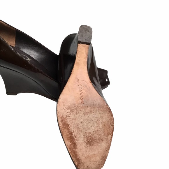 Delmar Brown Peep Toe Wedge - Picture 3 of 4